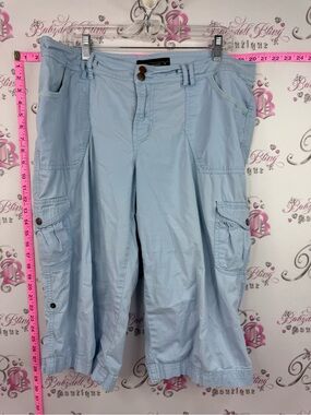 Venezia pants Light Blue Cargo Capris with Patch Pockets